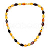 Natural Amber Hexagon Beaded  Necklaces for Women G-T138-238-2