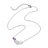 Gradient Color Gemstone Chip Pendant Necklaces NJEW-JN05073-5