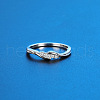 Twist Brass Micro Pave Clear Cubic Zirconia Finger Rings FS-WG5C18D-02-3