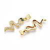 Brass Micro Pave Cubic Zirconia Pendants KK-T070-63G-2