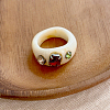 3Pcs Resin Finger Rings & Cuff Rings Sets WGB7912-01-6