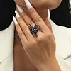 Zinc Alloy Rhinestone Finger Rings for Women UG4795-5-2