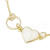 Peach Heart Alloy Enamel Link Bracelets BJEW-JB10412-3