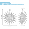 DICOSMETIC 60Pcs 304 Stainless Steel Pendants FIND-DC0006-38-2