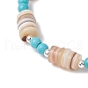 3Pcs Natural Freshwater Shell Beaded Stretch Bracelets BJEW-JB11804-6