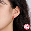 Anti-Tarnish Rhodium Plated 925 Sterling Silver Micro Pave Cubic Zirconia Hoop Earrings for Women HC3863-2-2