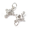 Brass Micro Pave Clear Cubic Zirconia Pendants ZIRC-P094-01P-RS-2