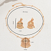 Luxury Court Style Brass Hollow Round Tassel Earrings & Necklaces Sets for Women JB0606-2
