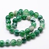 Dyed Natural Fire Crackle Agate Faceted Round Beads Strands G-E320C-12mm-01-2