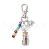 Glass Wishing Bottle with Chakra Natural & Synthetic Gemstone Chips inside Pendant Decorations HJEW-JM03044-4