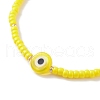5Pcs 5 Colors MIYUKI Seed Beaded Stretch Bracelets Set with Evil Eye BJEW-TA00055-5