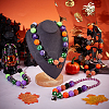 4Pcs 4 Styles Halloween Theme ABS Plastic Imitation Pearl & Acrylic & Resin Beaded Necklaces Set NJEW-AB00008-3