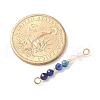 Faceted Round Natural Quartz Crystal & Lapis Lazuli & Kyanite Beaded Connector Charms PALLOY-JF03530-02-4