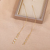 Elegant Brass Clear Cubic Zirconia Flat Round Ear Thread IZ3908-1