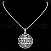 304 Stainless Steel Star of David 12 Constellation Pendant Necklaces NJEW-K283-32P-2