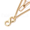 Vacuum Plating 304 Stainless Steel Double Chains Multi Layered Necklace with Infinity Charm for Women STAS-E155-19G-2
