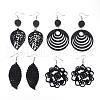 Trendy Wood Dangle Earrings EJEW-F062-M-1