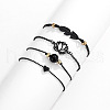 4Pcs 4 Styles Lotus Alloy Link Bracelets & Beads Bracelets for Women WGB67B7-01-3