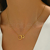 Stainless Steel Double Ring Twisted Chain Necklaces for Women's Casual Daily Wear LI6348-1