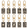 10Pcs Rectangle with Zinc Alloy Enamel Pendant Decorations HJEW-HY00018-1
