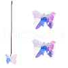 SUPERFINDINGS 3Pcs Glass Butterfly Pendant Decorations AJEW-FH0005-36-1