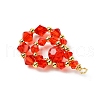 Imitation Austrian Crystal Beads with Eco-Friendly Copper Wire and Brass Beads Pendants PALLOY-JF03285-04-4