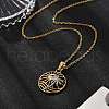 Summer Beach 304 Stainless Steel Sun Coconut Tree Pendant Nacklaces NJEW-R026-01G-2