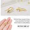 Brass Cubic Zirconia Earring Hooks KK-BC0006-32G-3