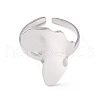 Non-Tarnish Map of Africa Cuff Ring RJEW-B035-05P-3