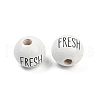 Spray Painted Wood European Beads WOOD-F017-09C-2
