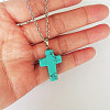 Synthetic Turquoise Cross Pendant Necklace FS-WGC9DE4-01-1
