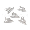 Brass Micro Pave Clear Cubic Zirconia Pendants KK-E068-VB267-4