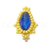 3Pcs 3 Colors Glass Seed Beaded Teardrop Pendants PALLOY-MZ00540-2
