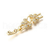 Brass Micro Pave Clear Cubic Zirconia Fold Over Clasps KK-R222-07G-2