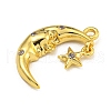 Rack Plating Brass Micro Pave Cubic Zirconia Pendants KK-U035-03G-2
