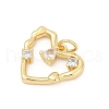 Brass Pave Cubic Zirconia 
Pendants KK-U062-64G-2