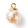 Transparent Handmade Blown Glass Bottle Pendants PALLOY-JF01240-4