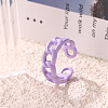Spray Painted Alloy Oval Curb Chain Cuff Rings for Women WG64013-07-2
