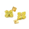 304 Stainless Steel Star Glass Seed Beaded Dangle Stud Earrings EJEW-MZ00332-01-3