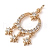 Brass Micro Pave Cubic Zirconia Pendants KK-D378-14G-2