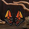 Bohemian Style Handmade Glass Seed Beads Butterfly Wing Dangle Earrings BA4047-5-1