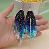 Ethnic Style Handmade Glass Seed Beads Arrow Dangle Earrings DN0413-2