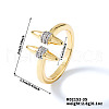 Geometric Brass Micro Pave Cubic Zirconia Cuff Open Rings for Women OC4246-2-1