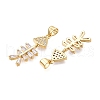 Brass Micro Pave Cubic Zirconia Pendants KK-T070-34G-2