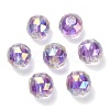 UV Plating Transparent Acrylic European Beads OACR-F004-03G-2