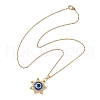 Glass Seed Beads & Resin Evil Eye Sun Pendant Necklaces NJEW-MZ00099-4