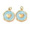 304 Stainless Steel Enamel Pendants STAS-U061-34G-C02-1