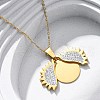 304 Stainless Steel Polymer Clay Rhinestones Sun Openable Pendant Necklaces for Women NJEW-Z065-10G-01-2