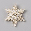 1-Hole Brass Micro Pave Clear Cubic Zirconia Shank Buttons BUTT-WH0036-04G-1