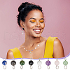 80Pcs 8 Styles Natural Mixed Gemstone Connector Charms PALLOY-UN00002-6
